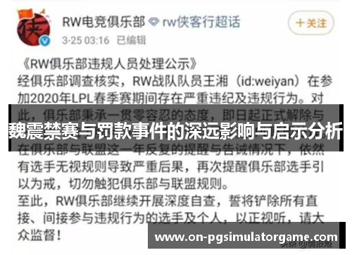 魏震禁赛与罚款事件的深远影响与启示分析 魏震禁赛与罚款事件的深远影响与启示分析